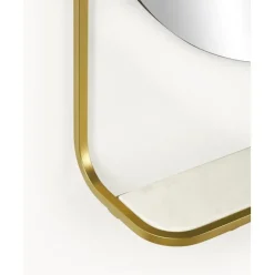 Espejo De Pared Ovalado Verena, Con Estante De Marmol