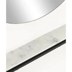 Espejo De Pared Ovalado Verena, Con Estante De Marmol