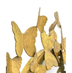 Espejo De Pared Redondo De Metal Butterfly, Estilo Vintage