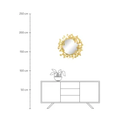 Espejo De Pared Redondo De Metal Butterfly, Estilo Vintage