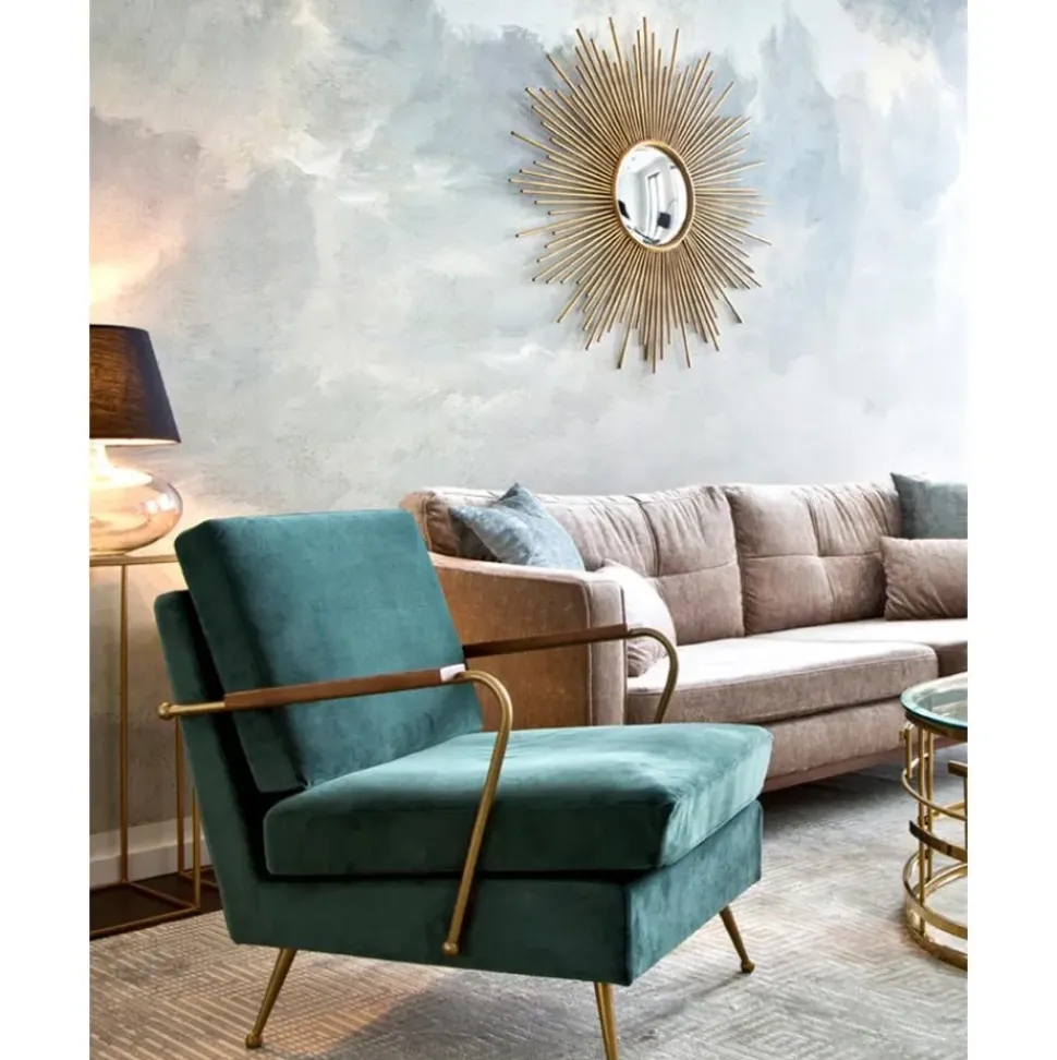 Espejo De Pared Redondo De Metal Ella