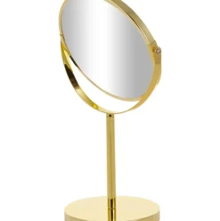 Espejo Tocador Redondo De Metal Classic, Con Aumento