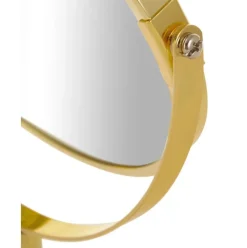 Espejo Tocador Redondo De Metal Classic, Con Aumento