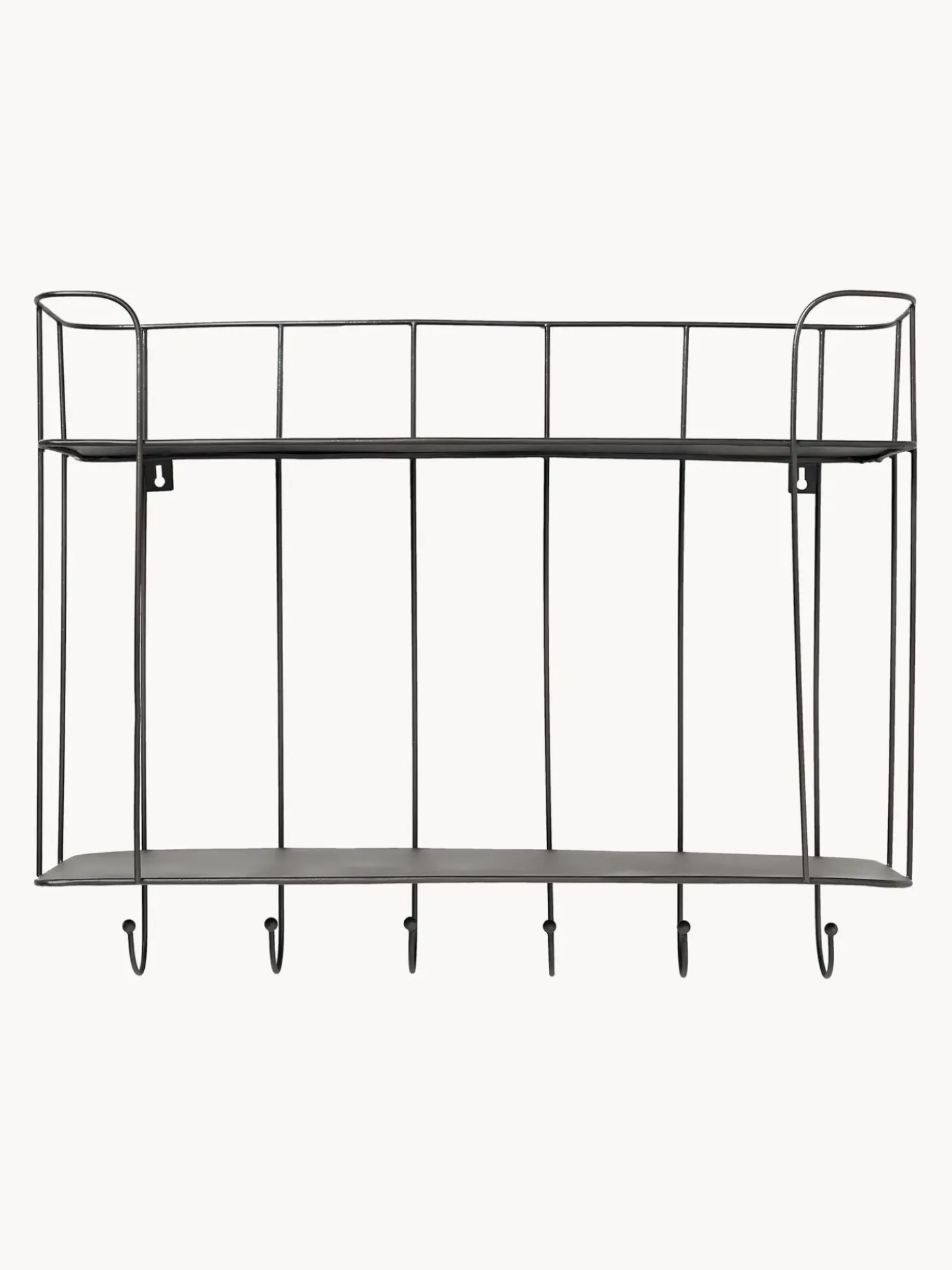 Estante De Pared Con Ganchos De Metal Hebda