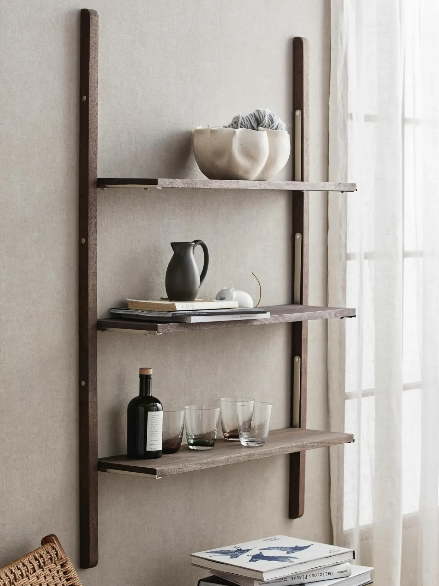 Estante De Pared De Madera De Mango Sinca