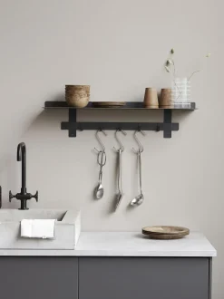 Estante De Pared De Metal Tag, 5 Ganchos