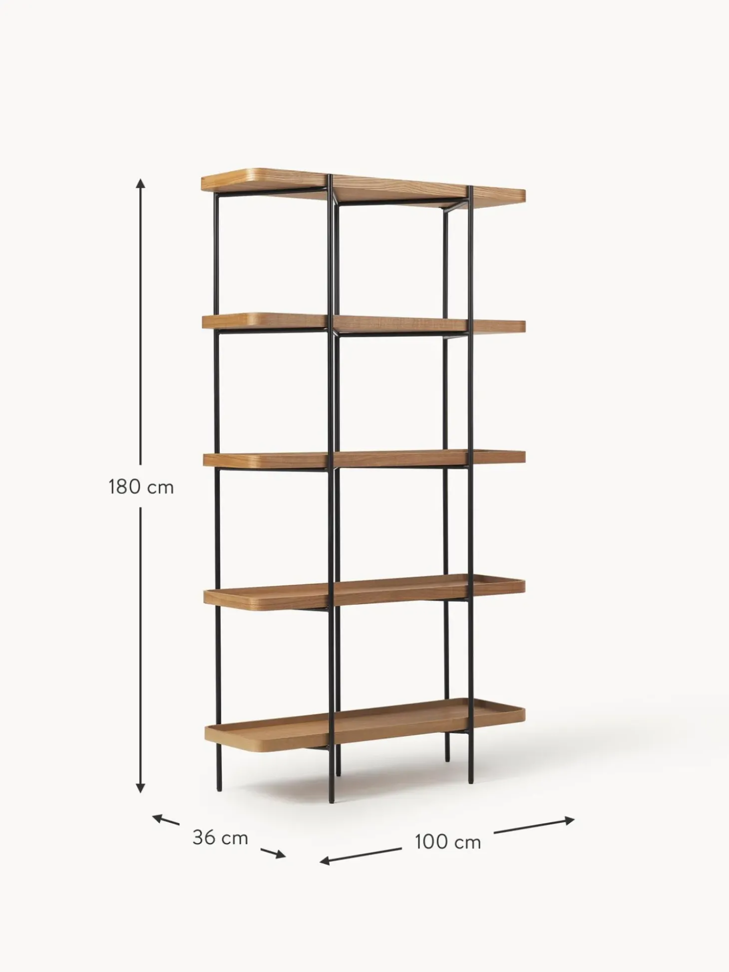 Estanteria Grande De Madera Y Metal Renee