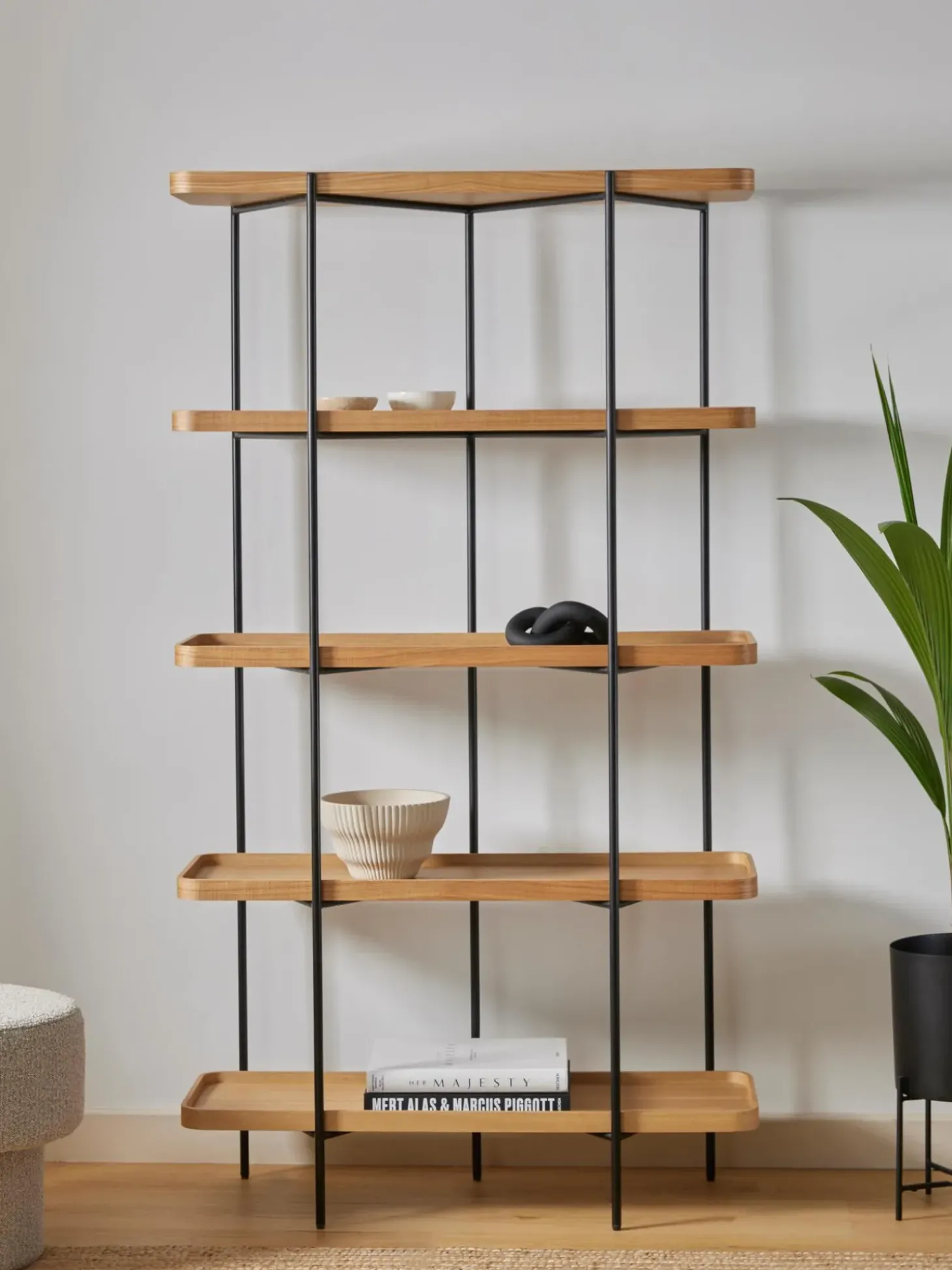 Estanteria Grande De Madera Y Metal Renee