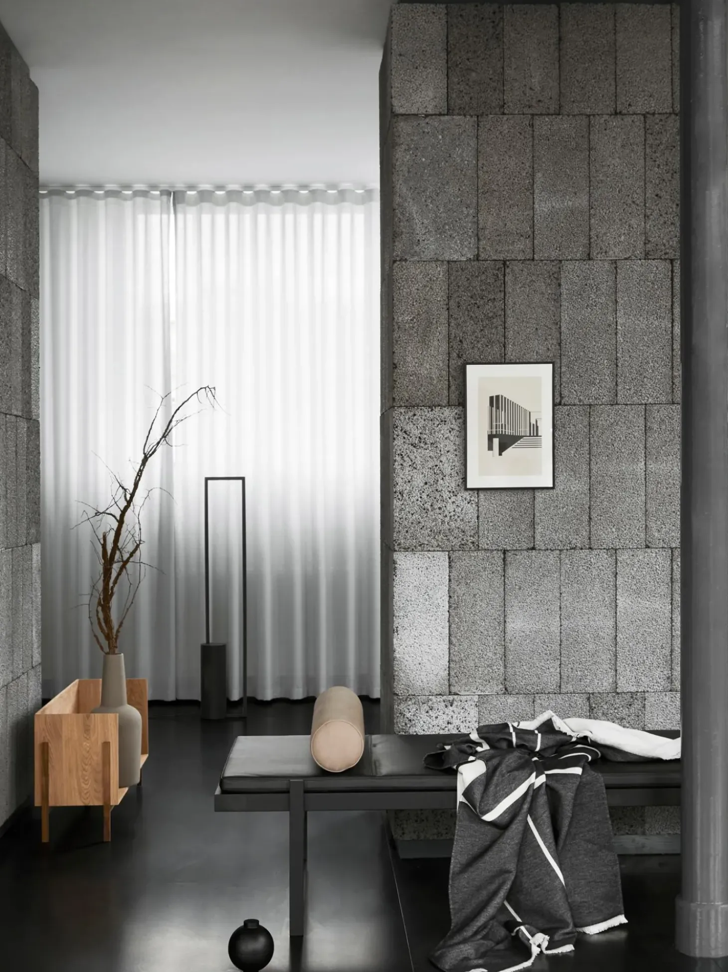 Estructura De Divan De Madera De Roble Minimal