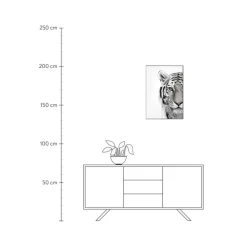 Impresion Digital Enmarcada White Tiger