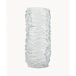 Jarron Alto De Vidrio Con Relieve Maio