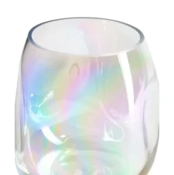 Jarron Artesanal De Vidrio Iridiscente Rainbow