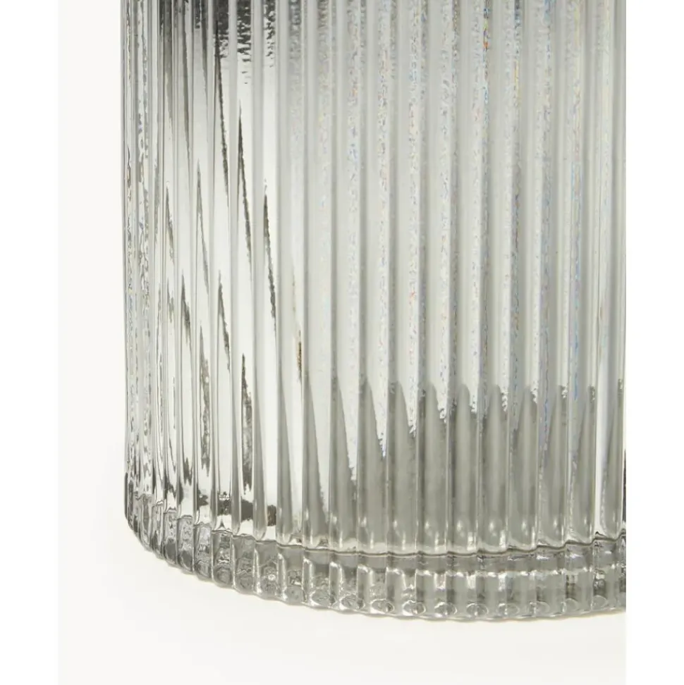 Jarron De Vidrio Acanalado Lija