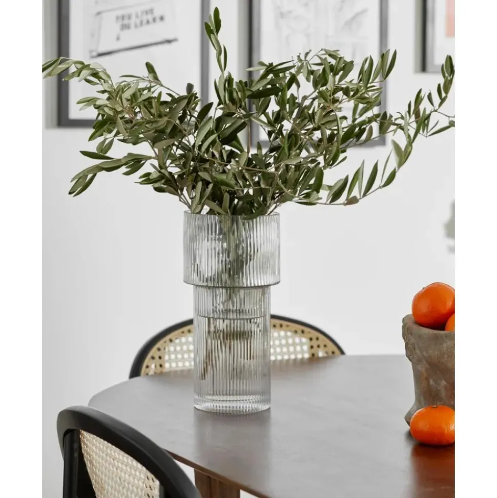 Jarron De Vidrio Acanalado Lija