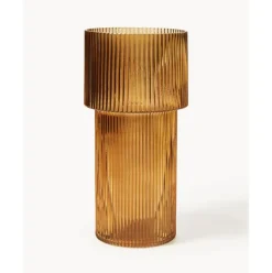 Jarron De Vidrio Acanalado Lija