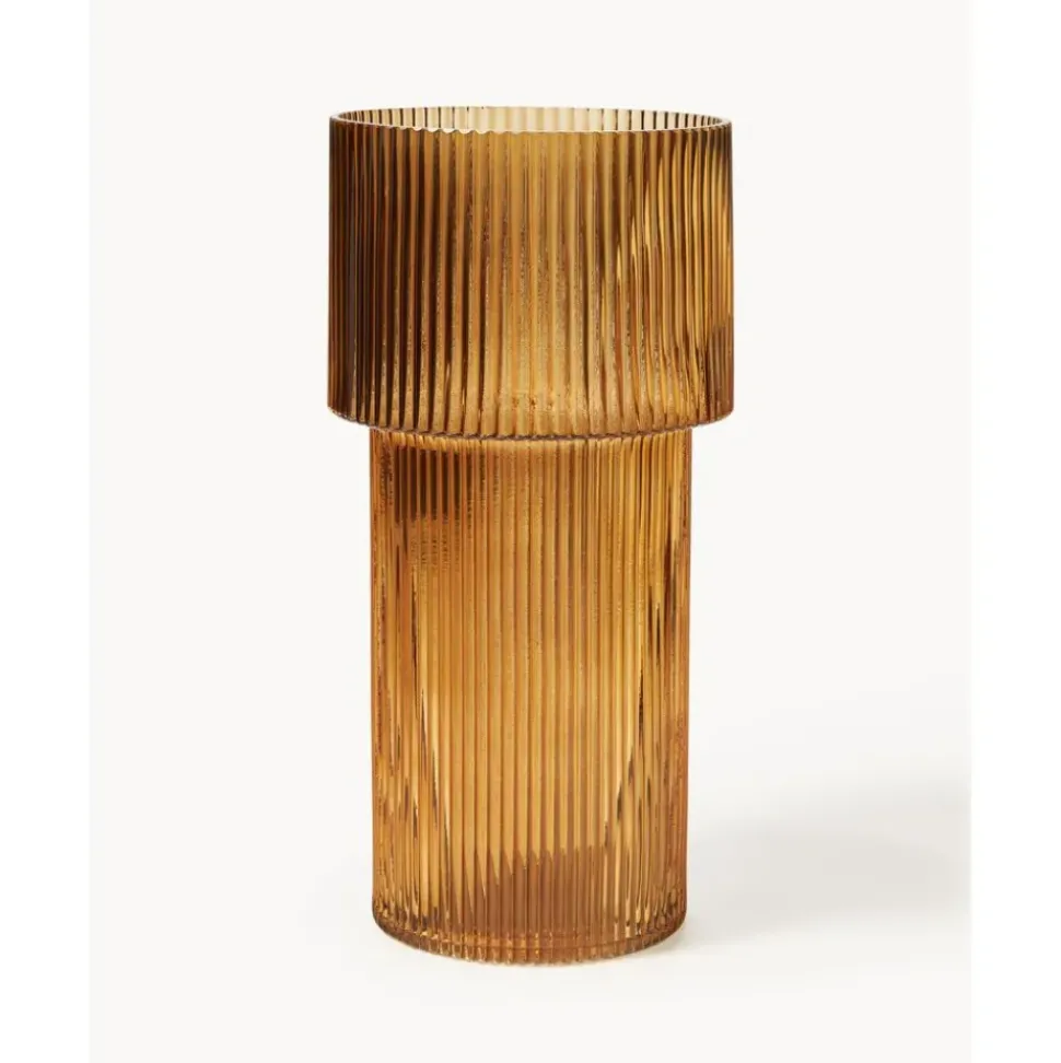 Jarron De Vidrio Acanalado Lija