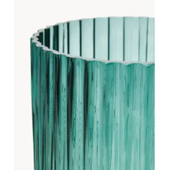 Jarron De Vidrio Con Base De Metal Lene