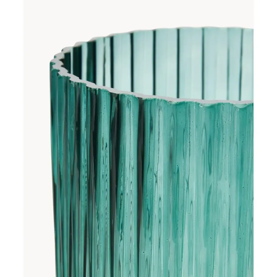 Jarron De Vidrio Con Base De Metal Lene