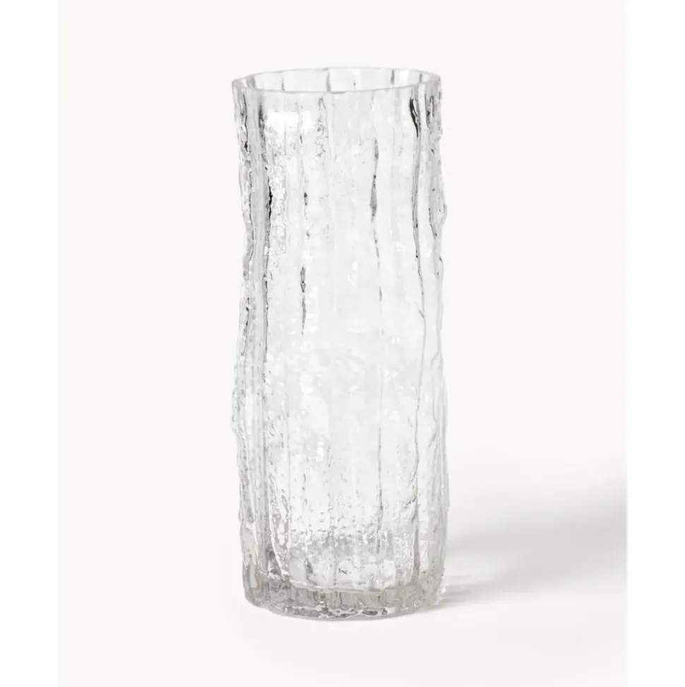 Jarron De Vidrio Con Relieves Elli