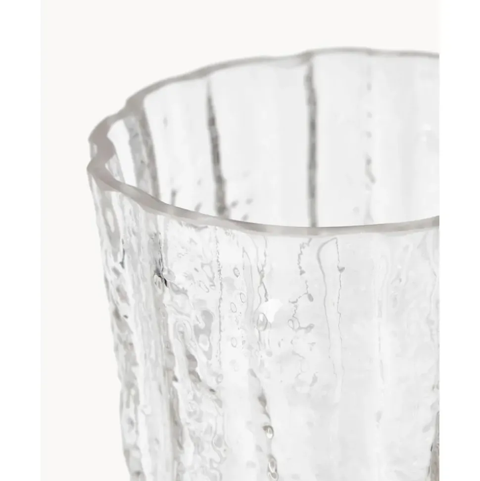 Jarron De Vidrio Con Relieves Elli