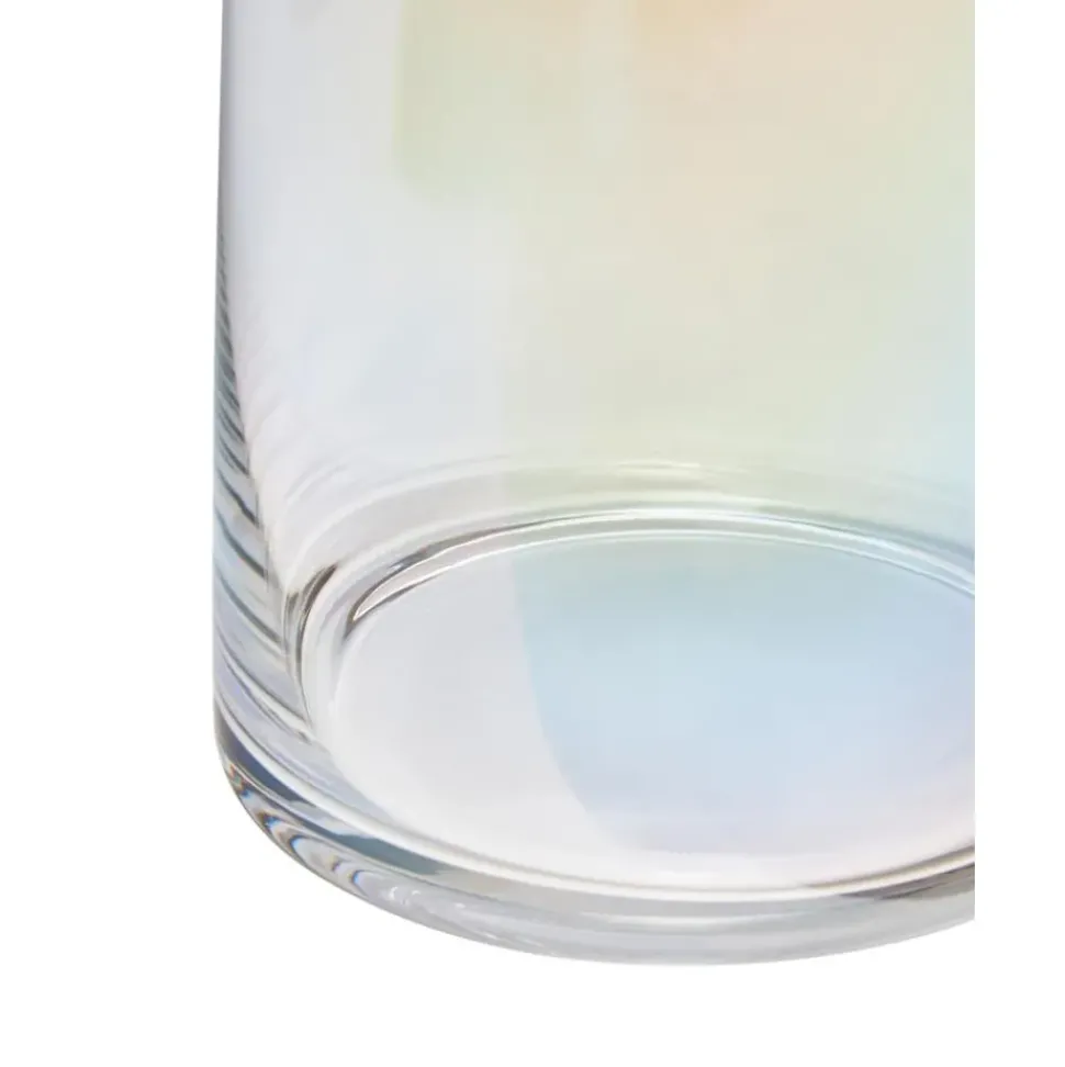 Jarron De Vidrio Iridiscente Soplado Artesanalmente Myla