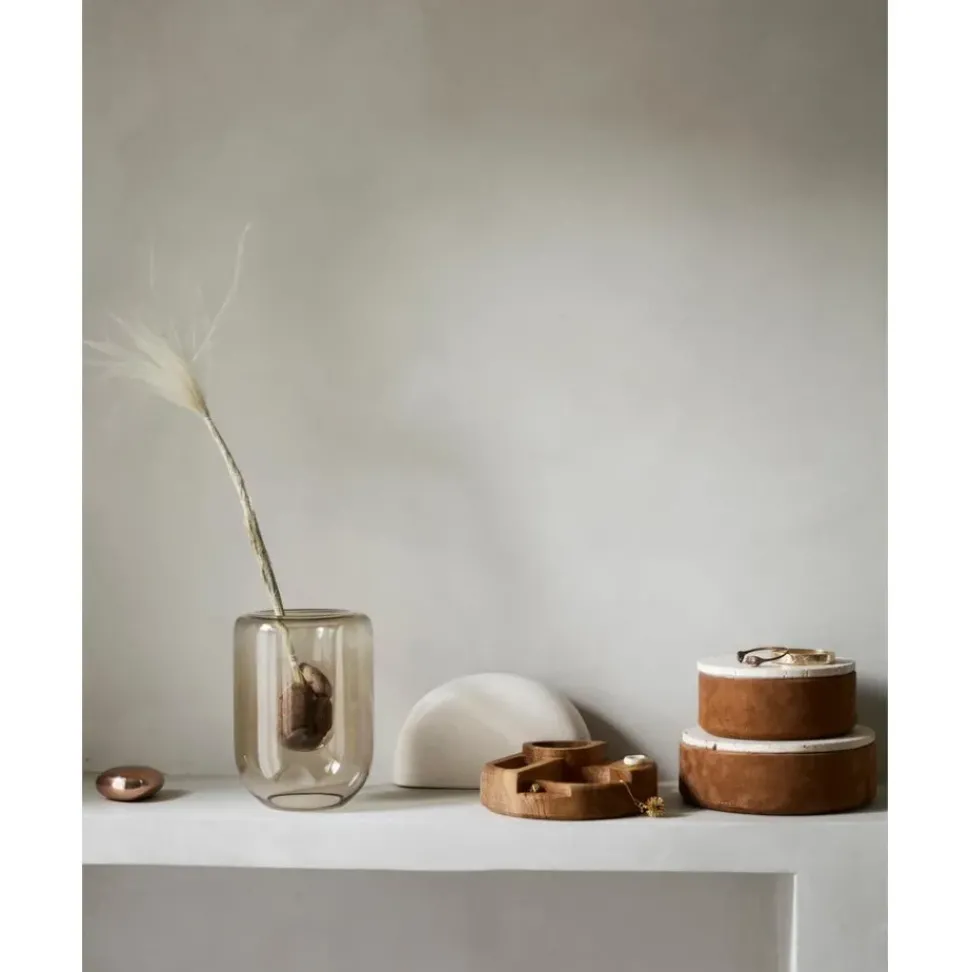 Jarron De Vidrio Soplado Artesanalmente Opal, 20 Cm