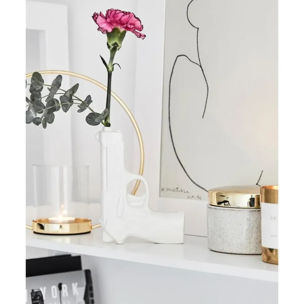 Jarron Pequeno De Porcelana De Diseno Gun