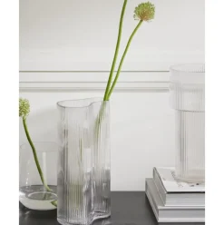 Jarron Soplado Artesanalmente Con Relieve De Diseno Dawn