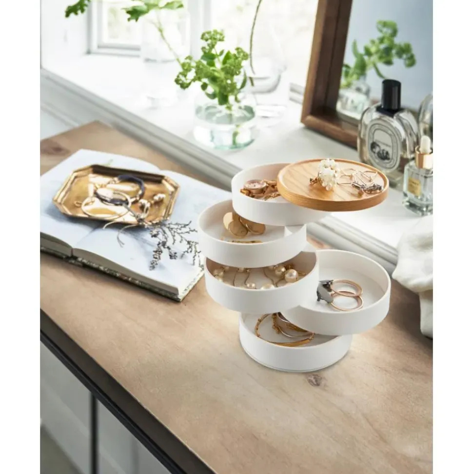 Joyero Con Tapadera De Madera Tosca, 5 Niveles