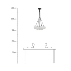 Lampara De Techo Cluster De Vidrio Lyna