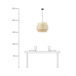 Lampara De Techo De Diseno De Bambu Finja