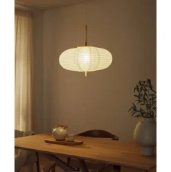 Lampara De Techo De Papel De Arroz De Diseno Misaki