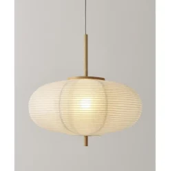 Lampara De Techo De Papel De Arroz De Diseno Misaki