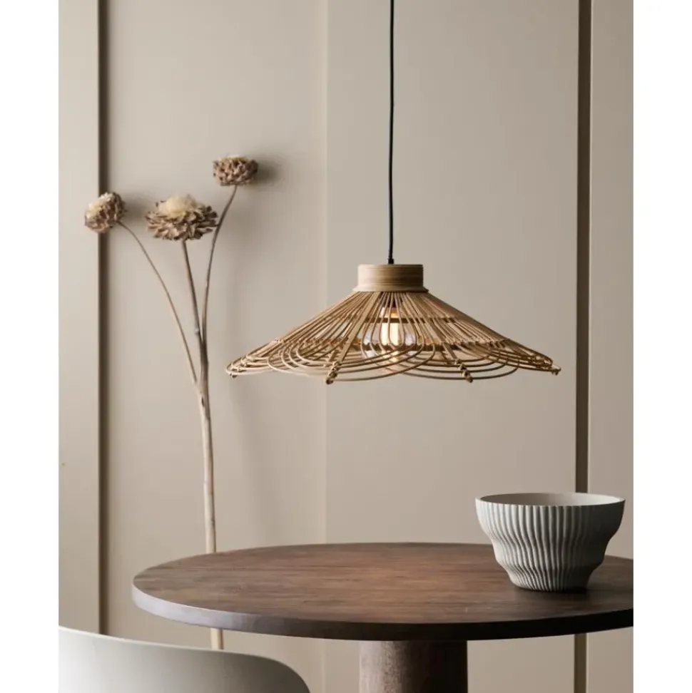 Lampara De Techo De Ratan Balie