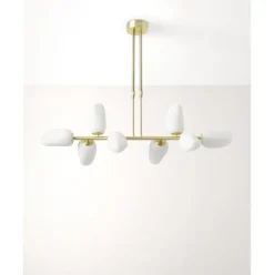 Lampara De Techo De Vidrio Opalino Lilja