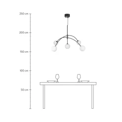 Lampara De Techo Grande De Vidrio Opalino Heaven