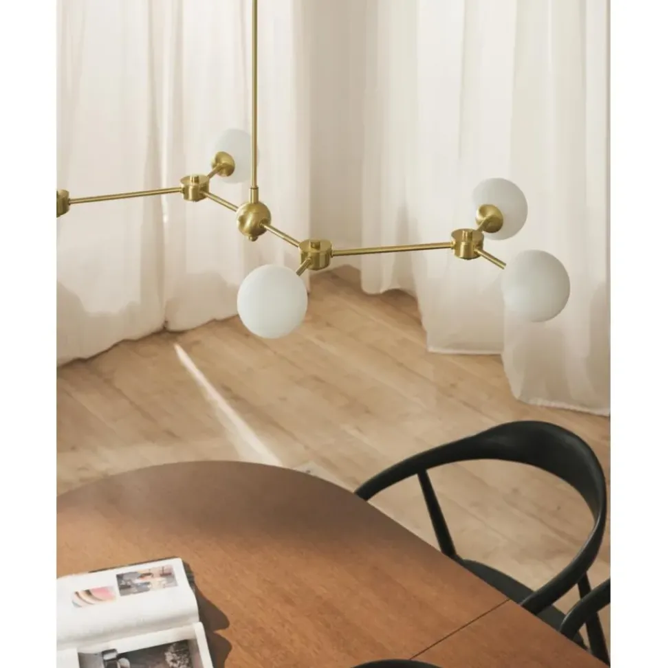 Lampara De Techo Grande De Vidrio Opalino Aurelia