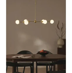 Lampara De Techo Grande De Vidrio Opalino Aurelia