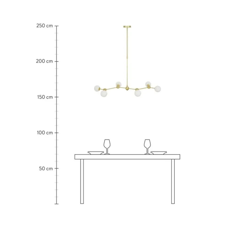 Lampara De Techo Grande De Vidrio Opalino Aurelia