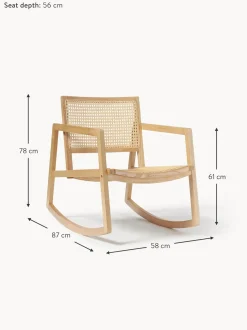 Mecedora De Madera De Fresno Con Tejido Vienes Craig