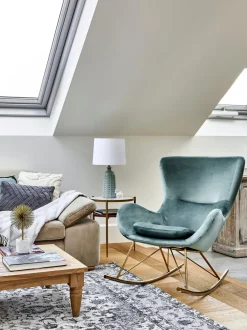 Mecedora De Terciopelo Wing