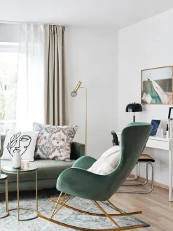 Mecedora De Terciopelo Wing