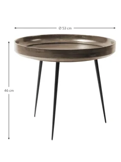 Mesa Auxiliar Bowl Table, Tablero De Madera De Mango