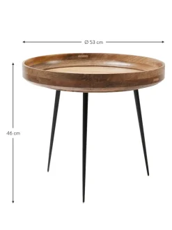 Mesa Auxiliar Bowl Table, Tablero De Madera De Mango
