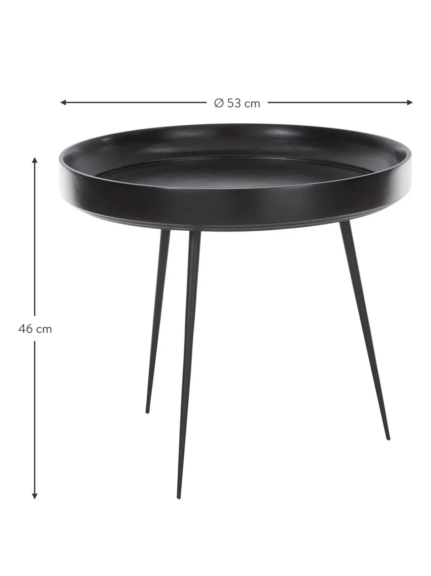 Mesa Auxiliar Bowl Table, Tablero De Madera De Mango