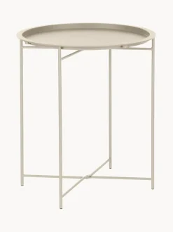 Mesa Auxiliar Con Bandeja Redonda De Metal Sangro