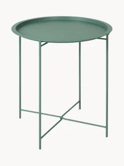 Mesa Auxiliar Con Bandeja Redonda De Metal Sangro