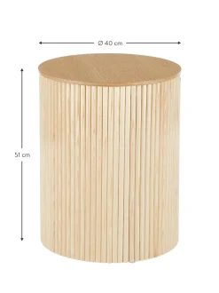 Mesa Auxiliar De Madera Nele, Con Funcion De Almacenamiento