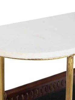 Mesa Auxiliar De Marmol Marmol, Con Revistero