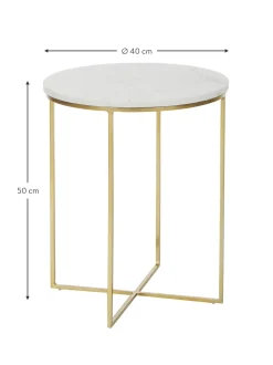 Mesa Auxiliar De Marmol Redonda Alys